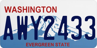 WA license plate AWY2433