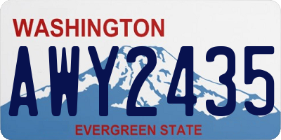 WA license plate AWY2435