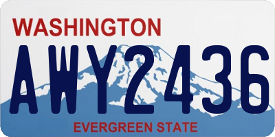 WA license plate AWY2436