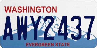 WA license plate AWY2437
