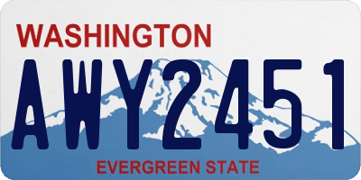 WA license plate AWY2451