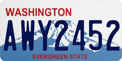 WA license plate AWY2452