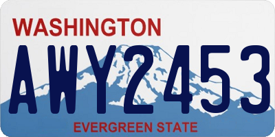 WA license plate AWY2453