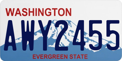 WA license plate AWY2455