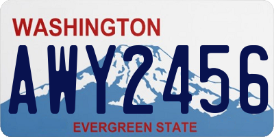 WA license plate AWY2456