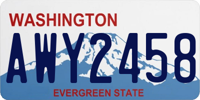 WA license plate AWY2458