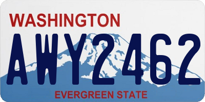 WA license plate AWY2462