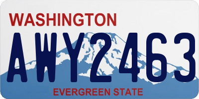 WA license plate AWY2463
