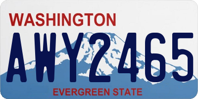 WA license plate AWY2465