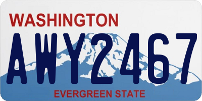 WA license plate AWY2467
