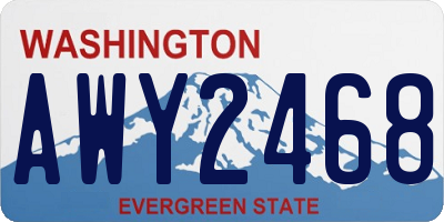WA license plate AWY2468