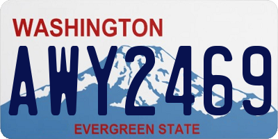 WA license plate AWY2469