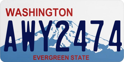 WA license plate AWY2474