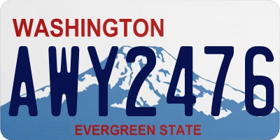 WA license plate AWY2476