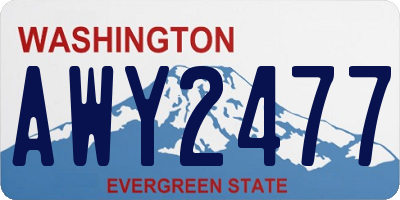 WA license plate AWY2477