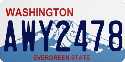 WA license plate AWY2478