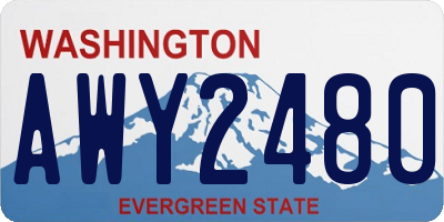 WA license plate AWY2480