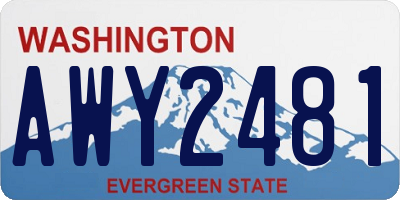 WA license plate AWY2481