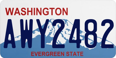WA license plate AWY2482