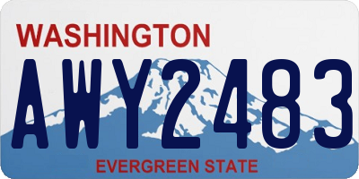 WA license plate AWY2483