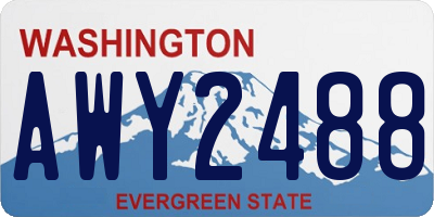 WA license plate AWY2488