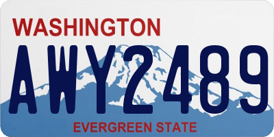 WA license plate AWY2489