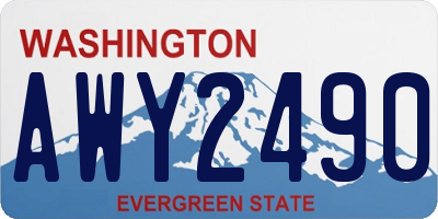 WA license plate AWY2490