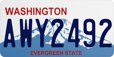 WA license plate AWY2492