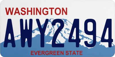 WA license plate AWY2494