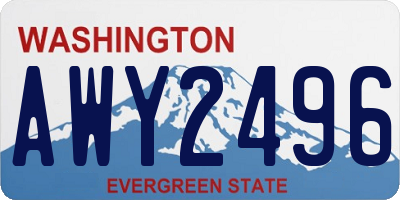 WA license plate AWY2496