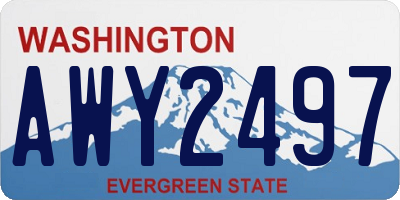 WA license plate AWY2497