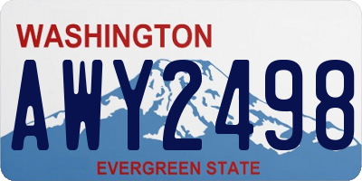 WA license plate AWY2498