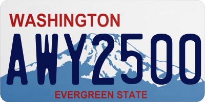 WA license plate AWY2500