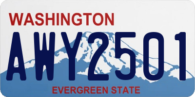 WA license plate AWY2501