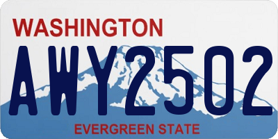 WA license plate AWY2502