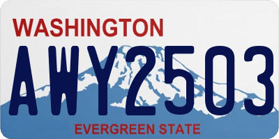 WA license plate AWY2503