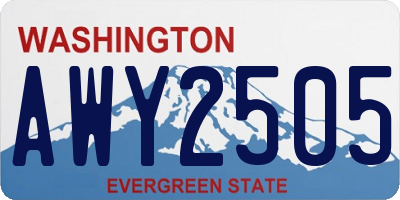 WA license plate AWY2505