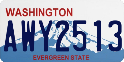 WA license plate AWY2513