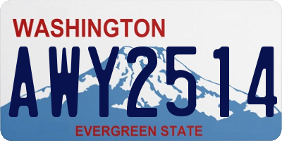 WA license plate AWY2514