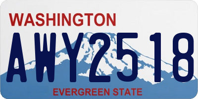 WA license plate AWY2518
