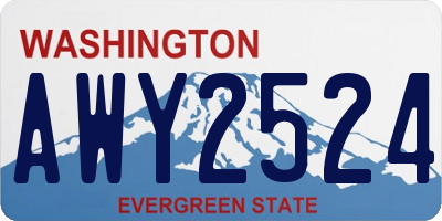 WA license plate AWY2524