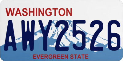 WA license plate AWY2526