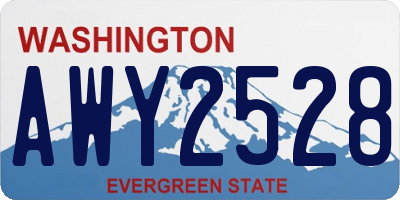 WA license plate AWY2528