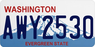 WA license plate AWY2530