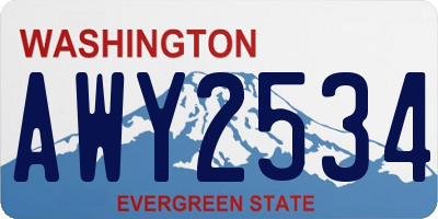 WA license plate AWY2534