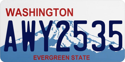 WA license plate AWY2535