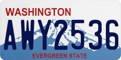 WA license plate AWY2536