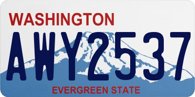 WA license plate AWY2537