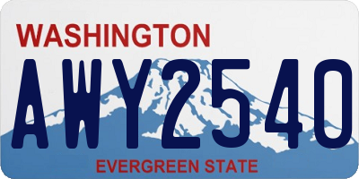 WA license plate AWY2540
