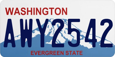 WA license plate AWY2542